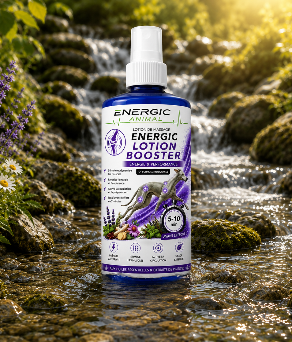 Lotion Booster de massage avant effort pour chiens sportifs – Energic Animal